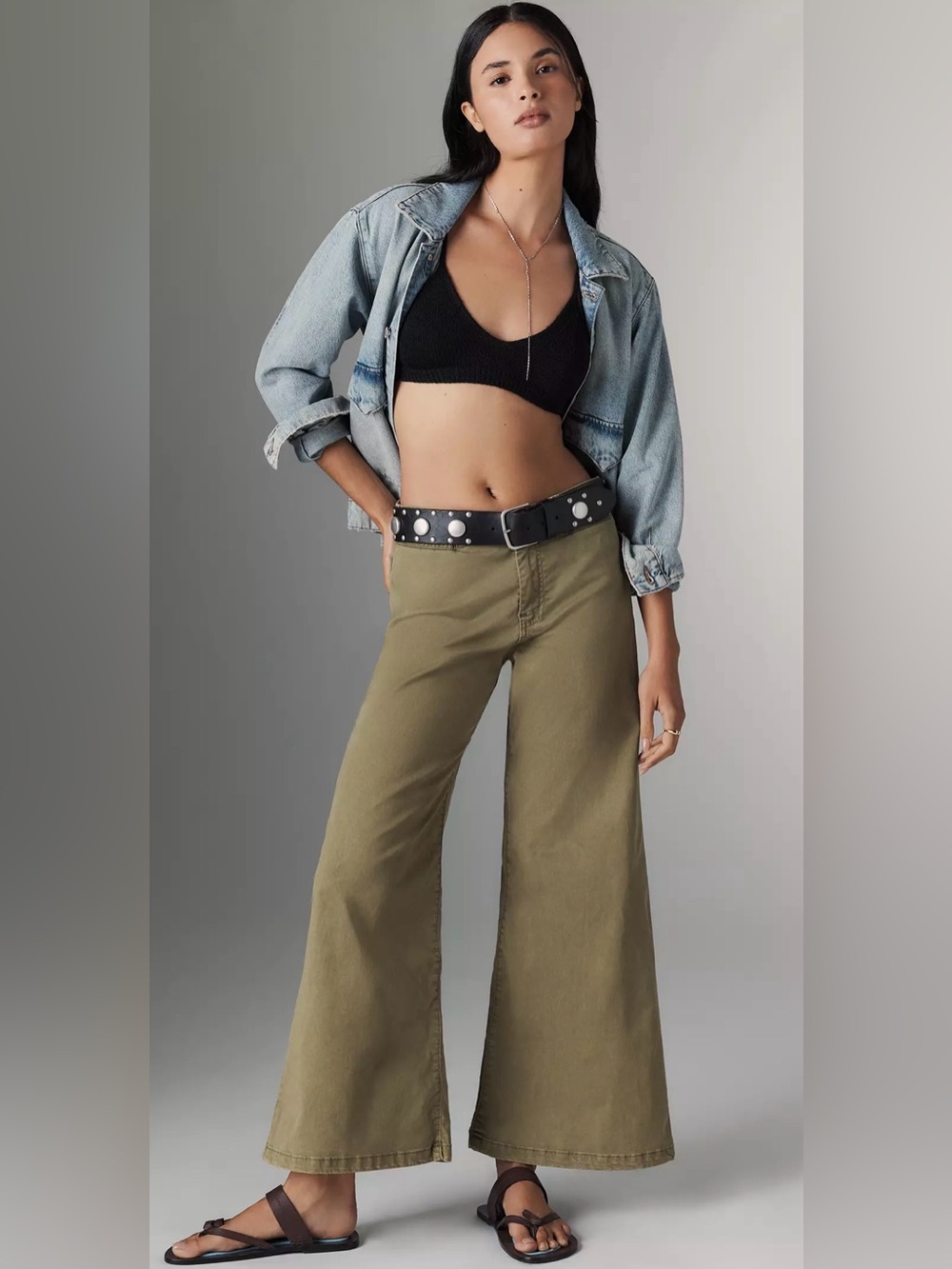 NWT Anthropologie Pilcro Crop Wide-Leg Pants SZ 26